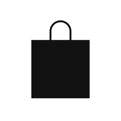 Black shopping bag glyph icon