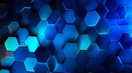 Obraz na płótnie Canvas Blue gradient vector background with hexagone.Generative AI