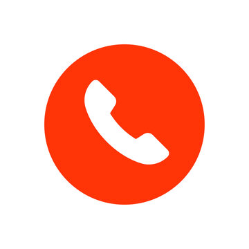 Red phone call icon PNG. Red telephone decline icon in vector PNG. End call button with red mobile in circle. Round button for rejecting phone call PNG
