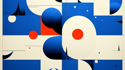 Obraz premium Blue shapes illustration. Minimalism, geometric, abstract, design, art