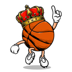 vector of the king of soccer basketball mascot icon character design