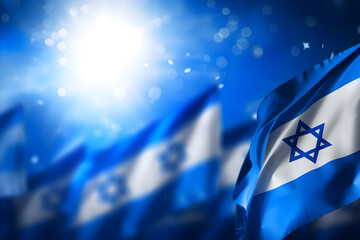 Abstract Israel patriotic background blue and flag colors