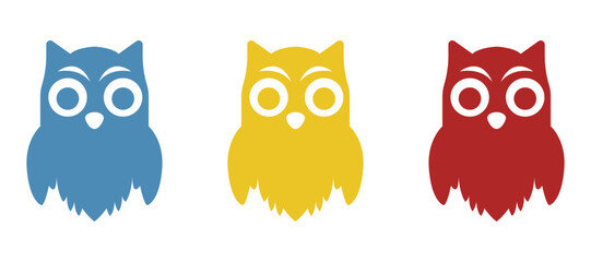owl icon on a white background, vector illustration