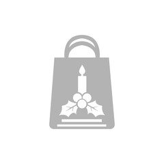 christmas package icon on white background, vector illustration