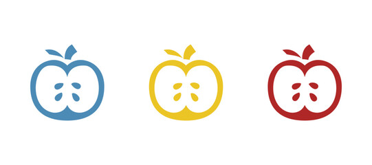apple icon on a white background, vector illustration