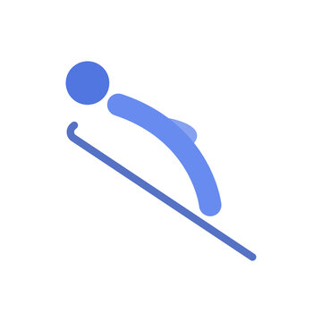 skier icon on a white background, vector illustration