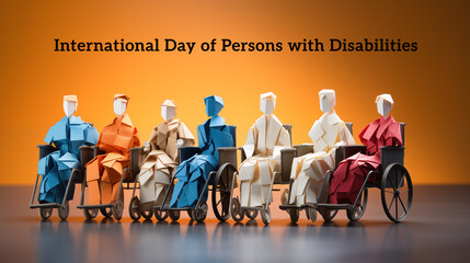  International Day of Persons with Disabilities Poster, In Origami Style
