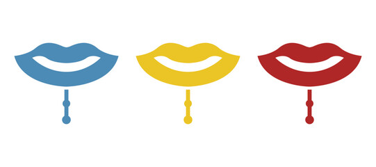 lip mask icon on a white background, vector illustration