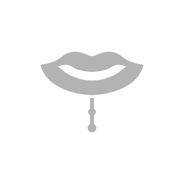 lip mask icon on a white background, vector illustration