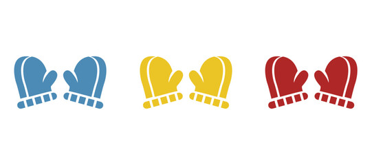 mittens icon, winter, on a white background, vector illustration