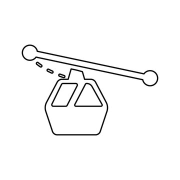 ski lift icon on a white background, vector illustration