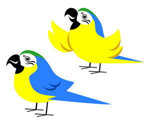 Fototapeta premium cartoon macaw parrots