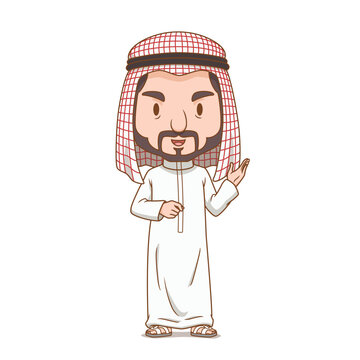 Cartoon character of Arab man.