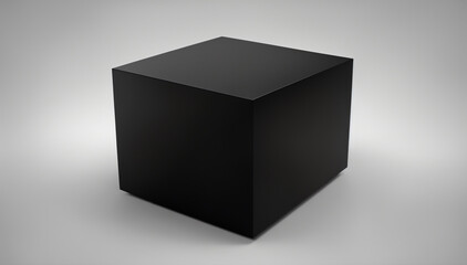 Black cube on a white background
