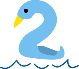 Fototapeta premium Number two duck illustration