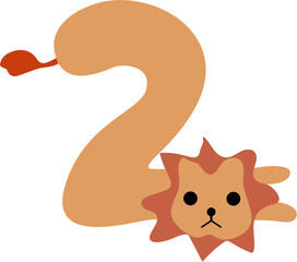 Number two lion illustration