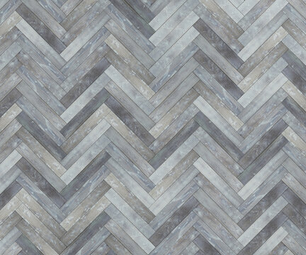Grey Random Wood Herringbone Floor