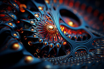 Fraktale Ornamente Florale Strukturen Spiralen in Metall Optik © paganin