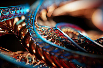 Fraktale Ornamente Florale Strukturen Spiralen in Metall Optik © paganin