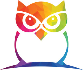 Owl logo vector in modern colorful logo design. Owl icon vector isolated on white background.