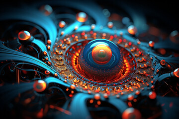 Fraktale Ornamente Florale Strukturen Spiralen in Metall Optik © paganin