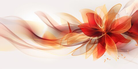 Beautiful abstract red and gold transparent floral design background. beautiful Generative AI AIG32