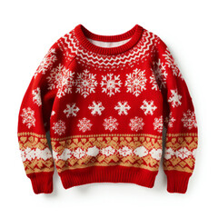 A traditional festive winter season christmas ugly jumper sweater