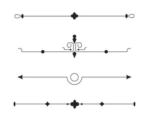 Calligraphic ornamental divider set 