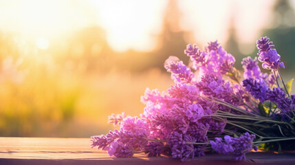 lavender flowers on table