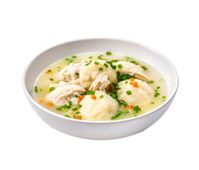 Delicious Bowl of Chicken and Dumplings SoupIsolated on a Transparent Background 