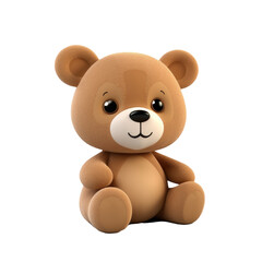 Stuffed Toy Bear Isolated on a Transparent Background