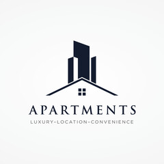 Naklejka premium Logo design for a modern and luxurious apartment building or homestay. Logo for business, real estate, hotels and architecture.