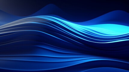 abstract minimal neon background with glowing wavy line Dark wall illuminated with led lamps Blue futuristic wallpaper