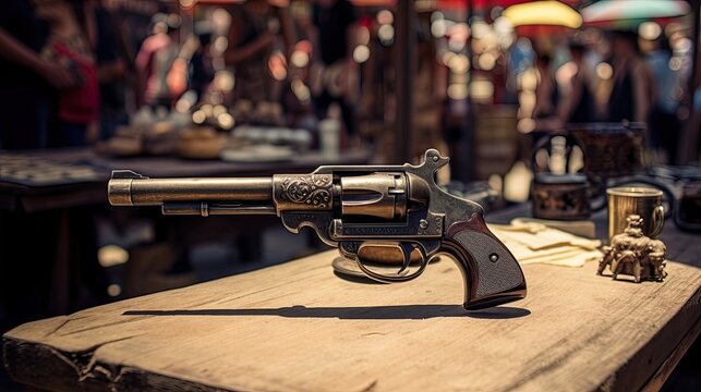 An ancient pistol shot of the nineteenth century