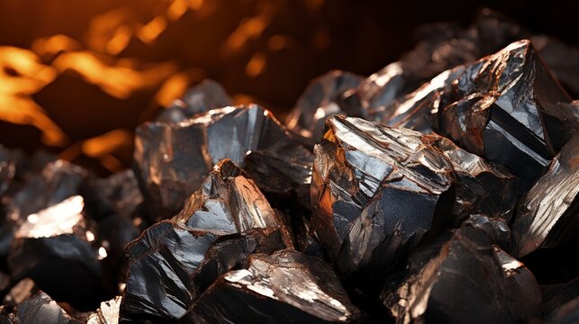 Sharp macro close-up image of zinc and lead blend ore nugget suitable for illustrating treasure value concepts