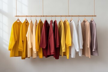 Multicolored t-shirts, minimalist colors, fashion and style concept. Generative AI