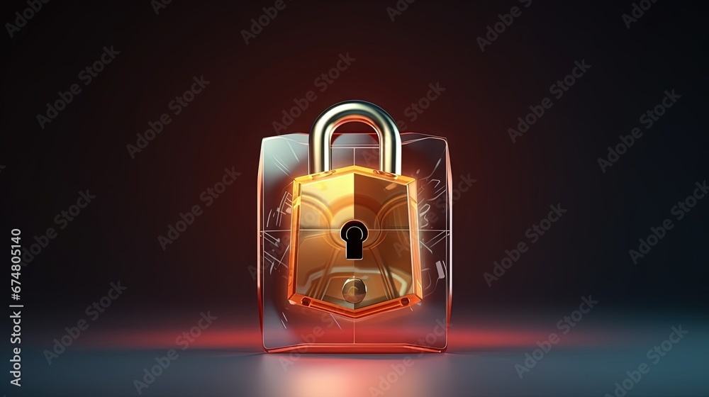 Poster data protection day illustration. secure computer illustration. unlocked lock icon. data privacy day