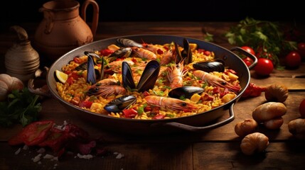 Portuguese Seafood Paella with Mussels