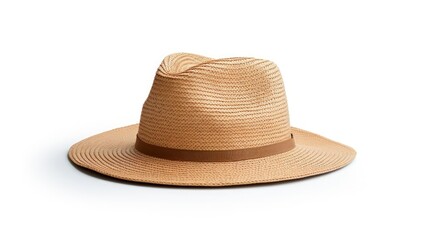 Fototapeta na wymiar a straw hat isolated on a white background