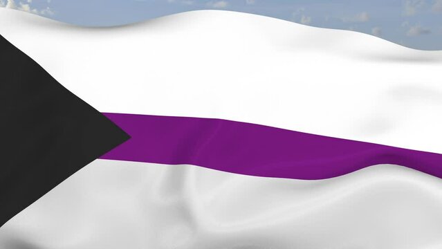 Loop der Pride Demisexual Fahne wehend im Wind als Nahaufnahme 4K