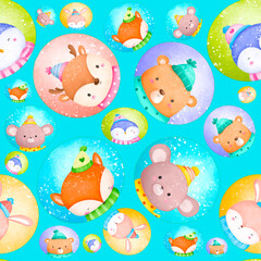 Christmas animals kids pattern in full millions colors