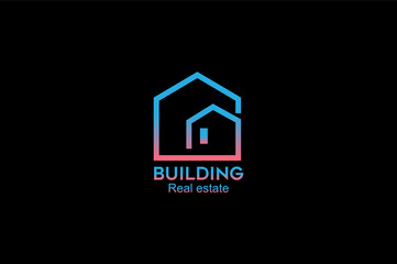 Luxury Building, home, real estate, logo template design