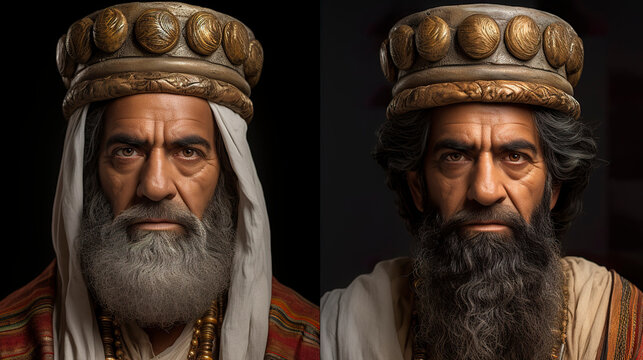 Representation of King Nebuchadnezzar the Great. Portrait of Nebuchadnezzar one of the most powerful rulers of the ancient world. King of Babylon.