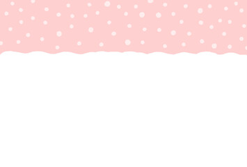 雪のような水玉模様とピンク色のかわいい背景 - 手描きの冬･ホリデーシーズンのイメージ素材 - はがき比率
