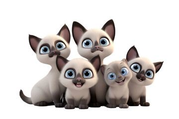 Fototapeta premium Siamese Joy Playful Cat Cub Adventures