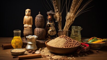 Laxmi puja essentials for rituals kept together