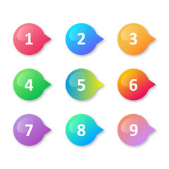 flat design bullet point collection set of buttons