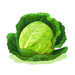 Obraz premium Simplified flat art illustration of a cabbage