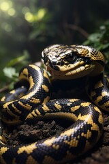 Obraz premium snake in the grass