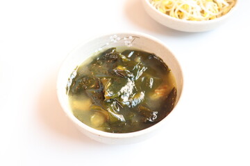 Korean food sea mustard soup